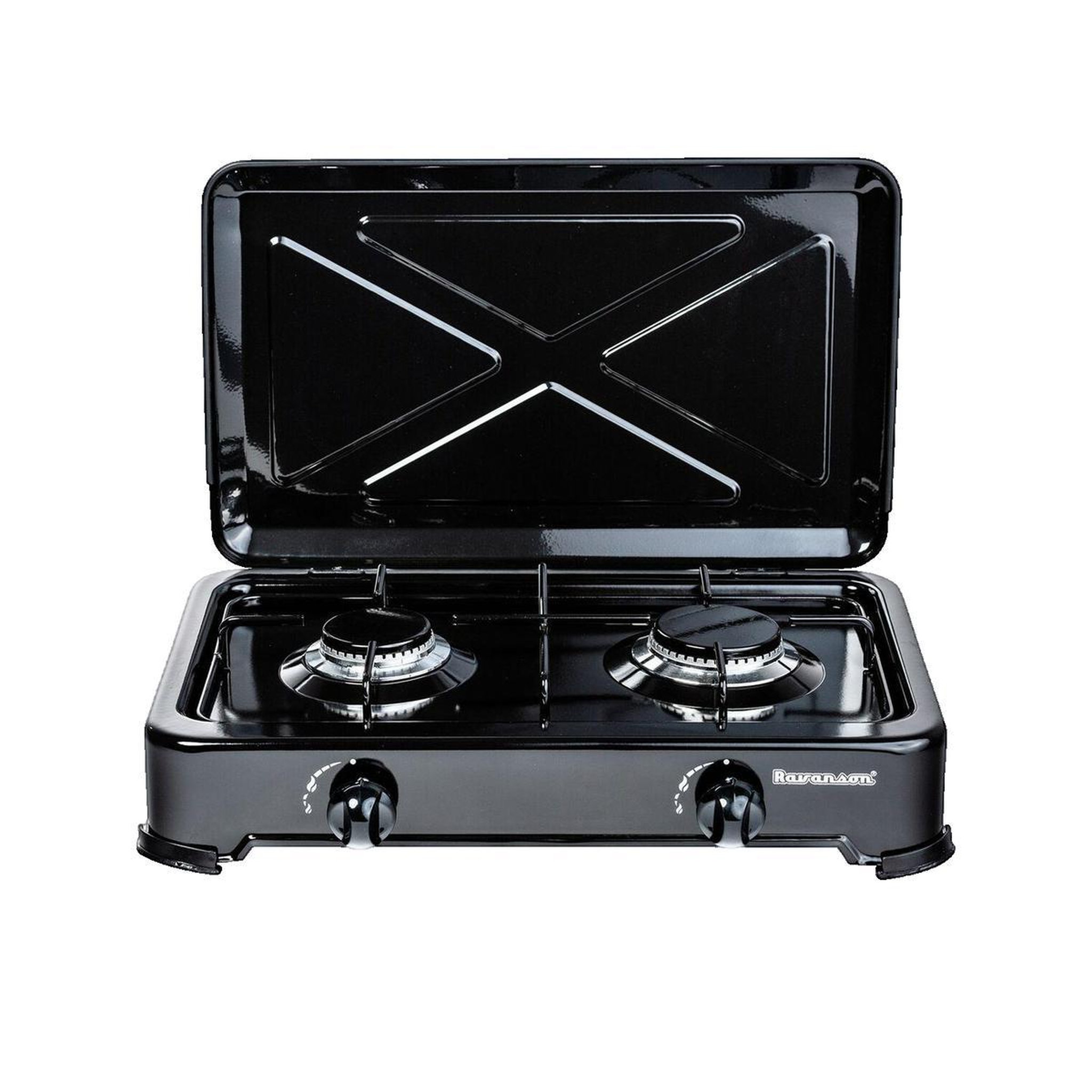 Voir la diapositive 2 : VANS Plaque de cuisson gaz k-02tb 2 zones noire