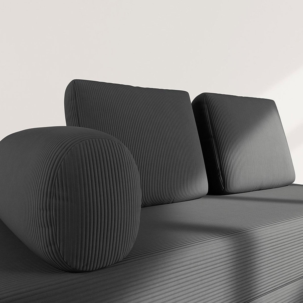 LISA DESIGN Lonny - canapé 3 places convertible en velours côtelé