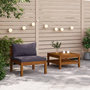 Voir la diapositive 1 : VIDAXL Salon de jardin 2 pcs avec coussins gris fonce Bois d'acacia