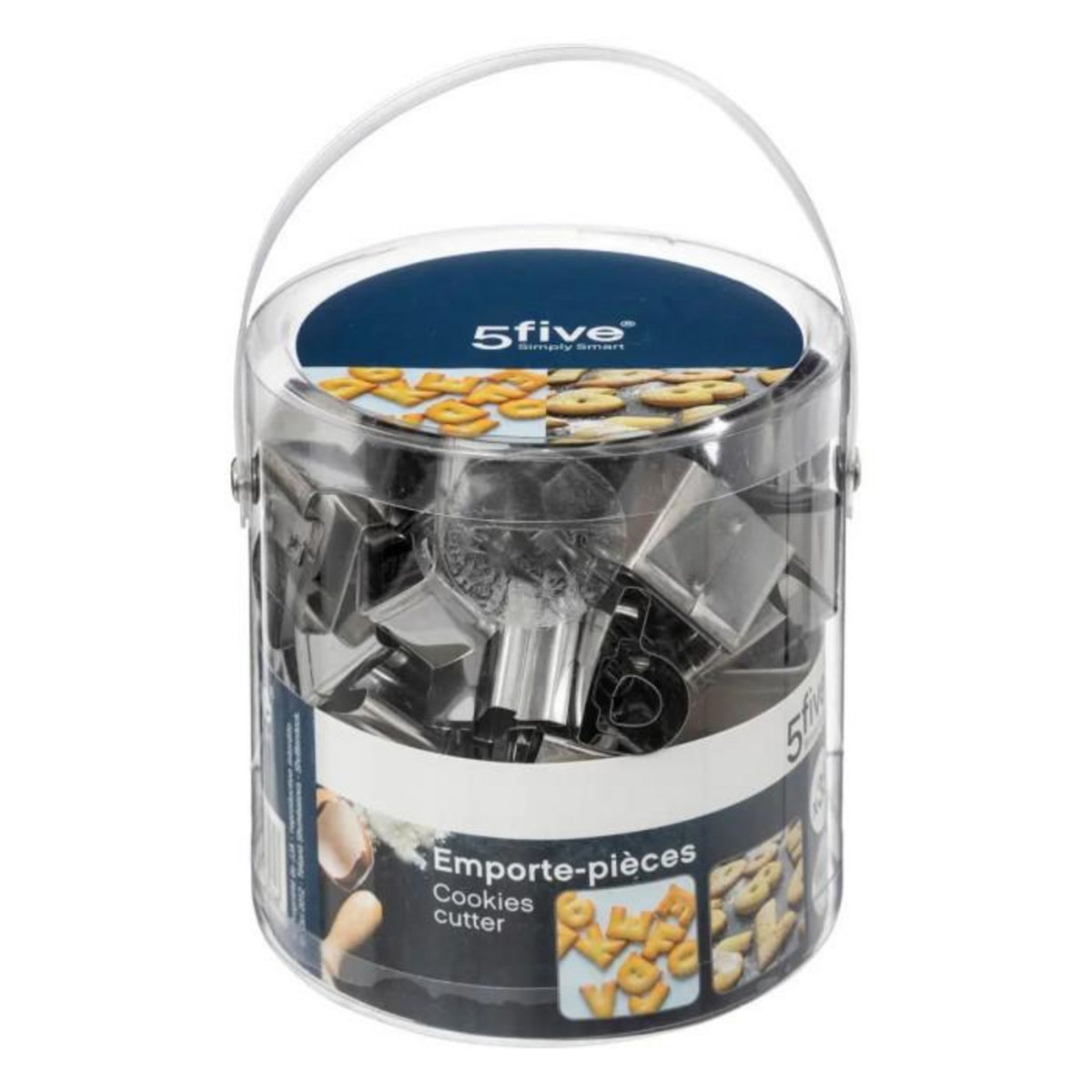 FIVE Emporte-Pièces en Inox  Lettres & Chiffres  10cm Gris