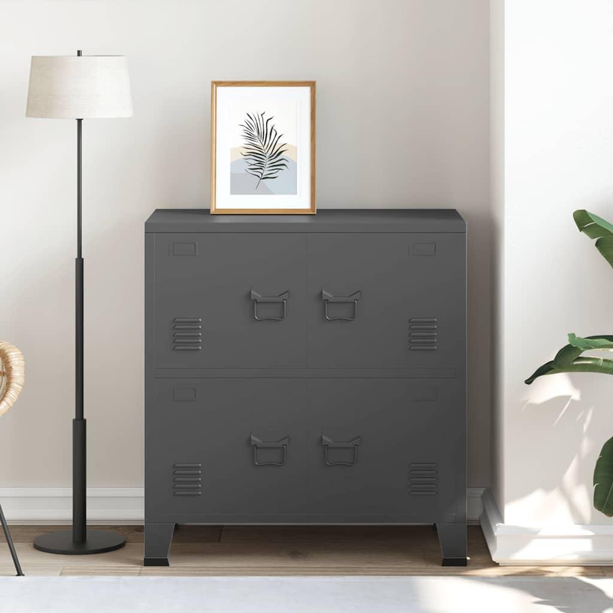 Voir la diapositive 3 : VIDAXL Coffre de rangement industriel Anthracite 75x40x80 cm Acier