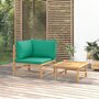 Voir la diapositive 1 : VIDAXL Salon de jardin 2 pcs avec coussins vert bambou