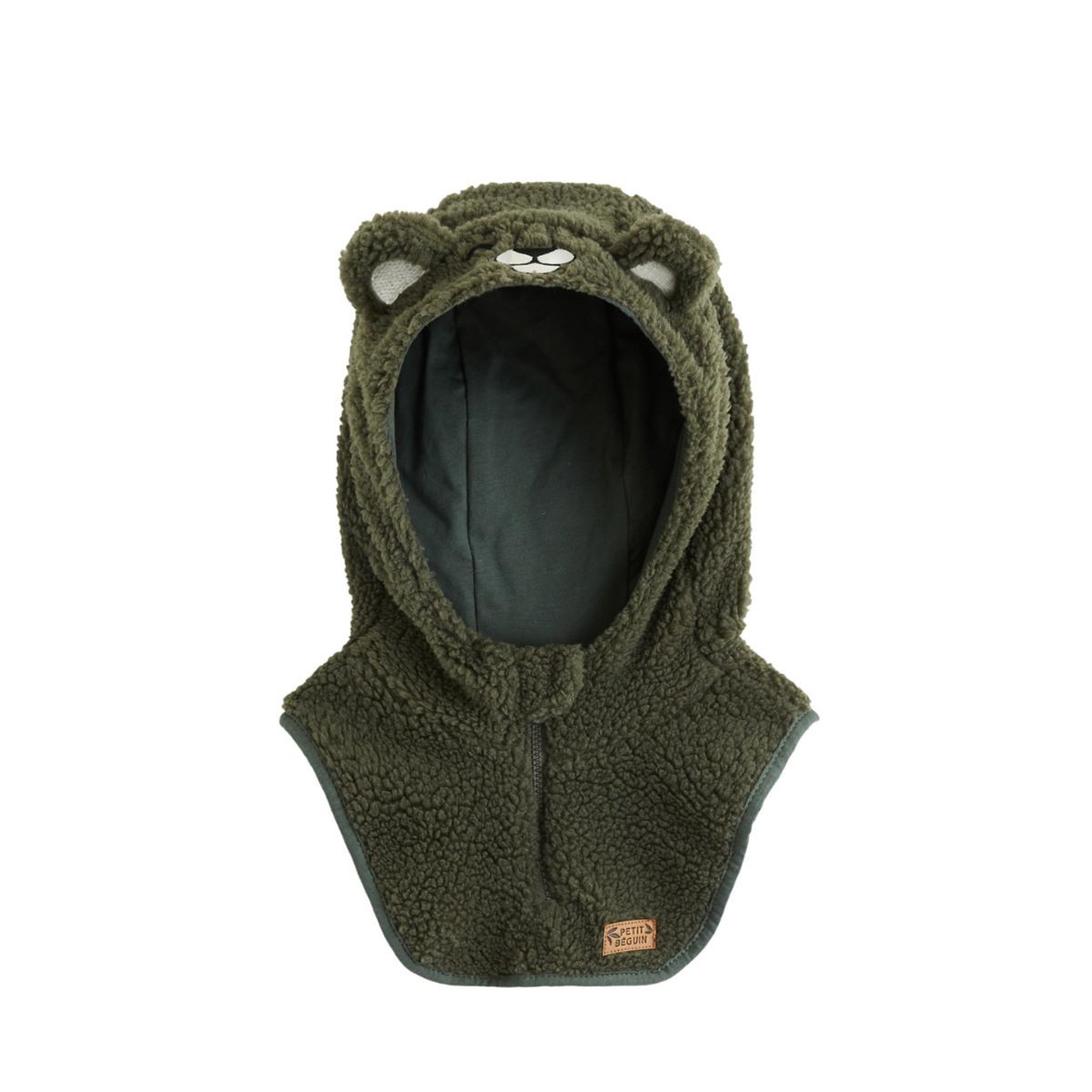 PETIT BEGUIN Capuche bébé en sherpa Ginkgo. Coloris disponibles : Vert