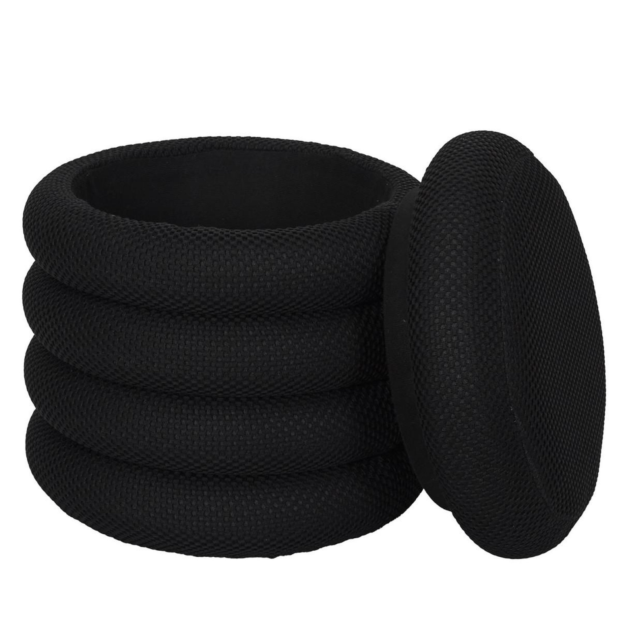 Voir la diapositive 2 : The Home Deco Factory Pouf coffre rangement  atome  42cm noir