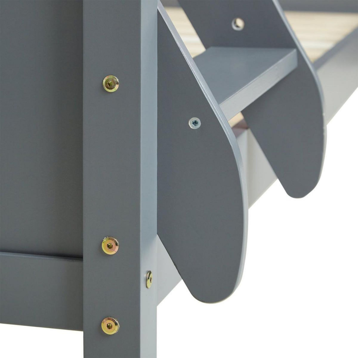 HomeStyle4U Lit Superposé 90x200 et 140x200 cm gris