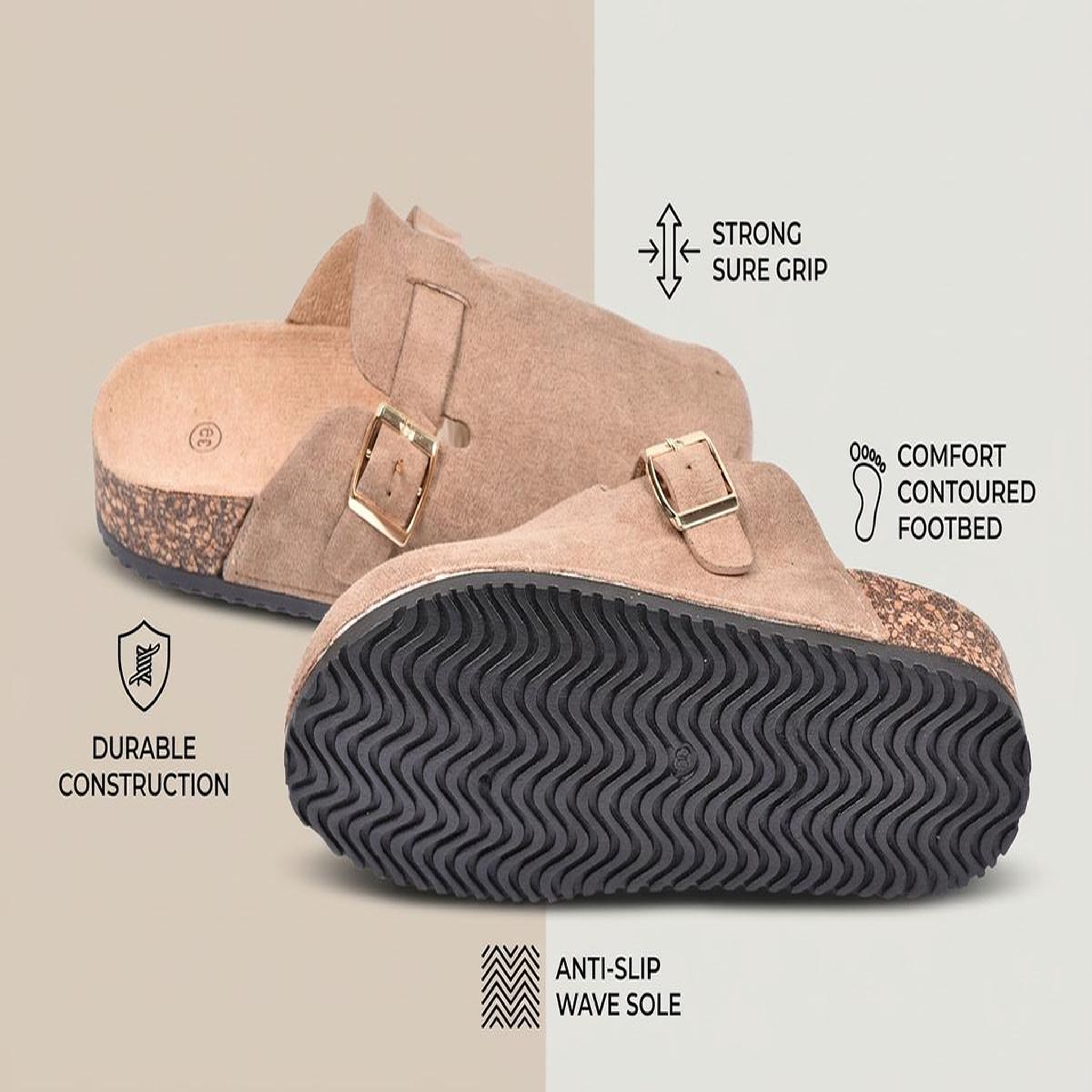 Voir la diapositive 5 : OZABI Ozabi sabots femme confort boucle ajustable semelle liège