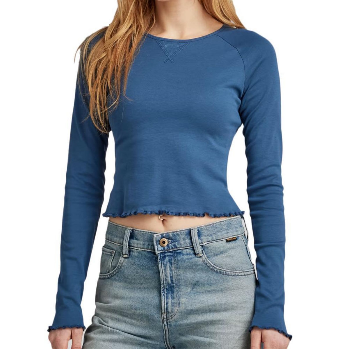 G-Star Raw T shirt Manches longues  Femme G Star Cropped Baby Sis Raglan