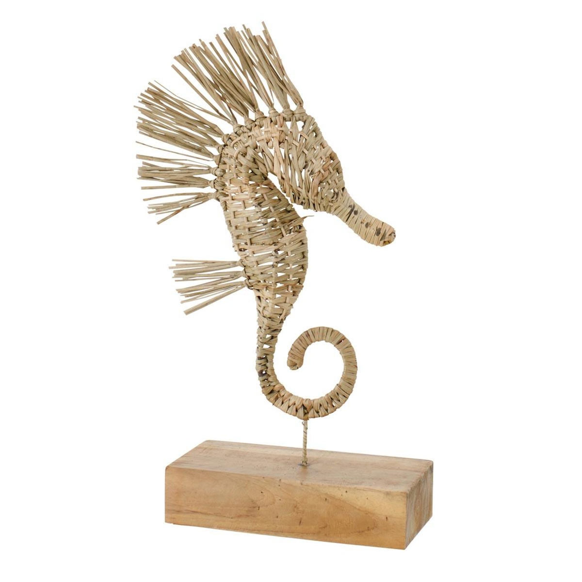 Paris Prix Statue Hippocampe Herbe  Nut  53cm Naturel