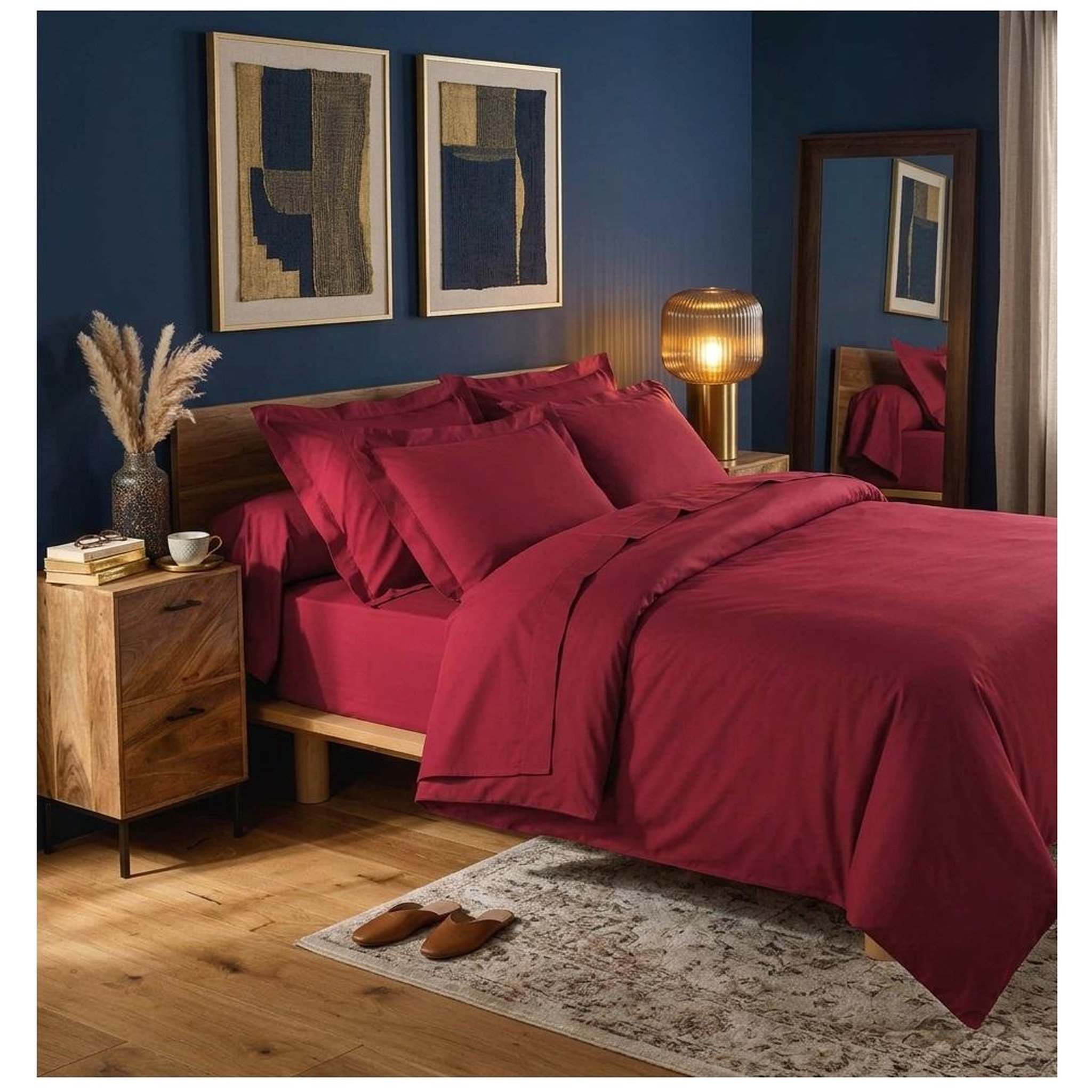Voir la diapositive 2 : Eden Drap housse en coton line design et moderne