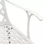 VIDAXL Chaises de jardin 2 pcs Aluminium coule Blanc