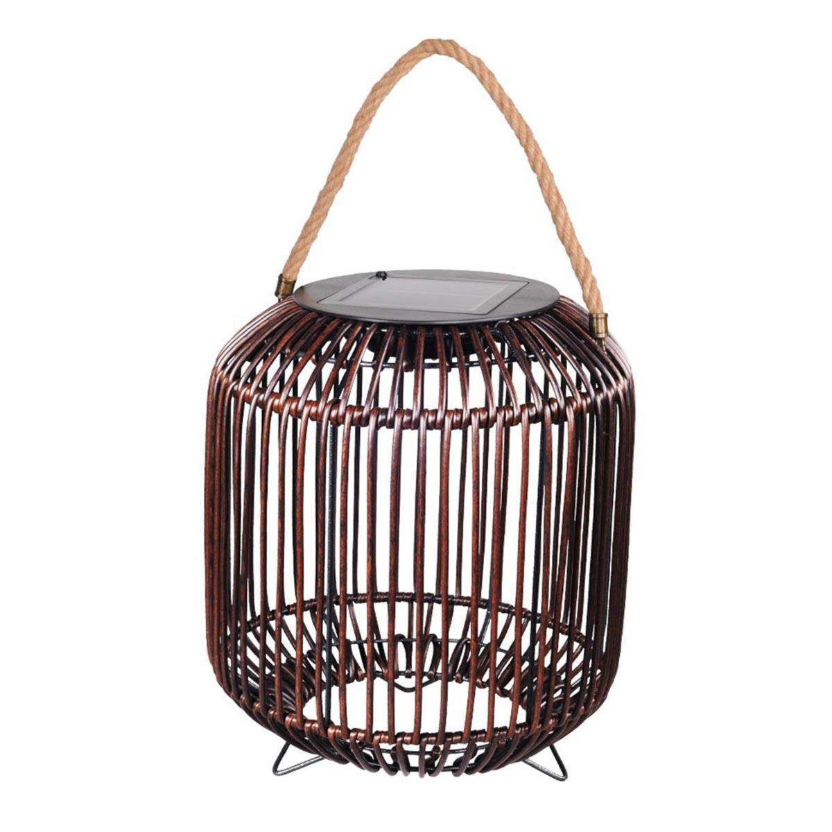 Lumisky Lanterne solaire sur pied RAY Marron Poly rotin H36cm