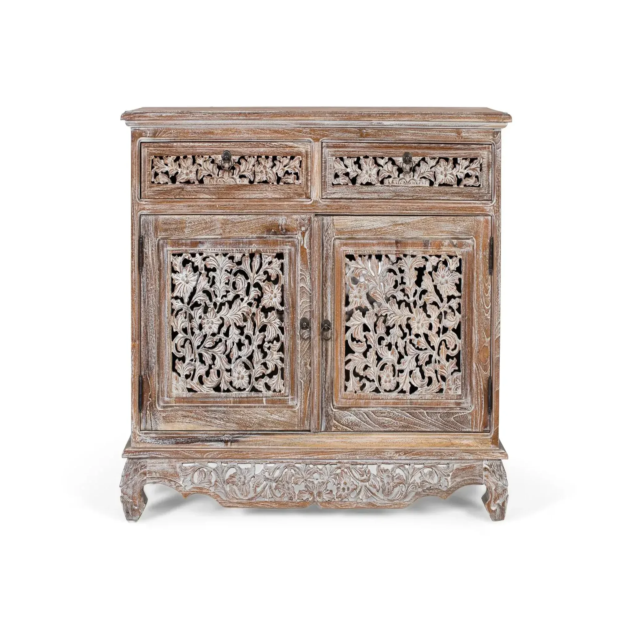 GINER Y COLOMER SL Buffet en bois de teck 100cm style boho sculpté