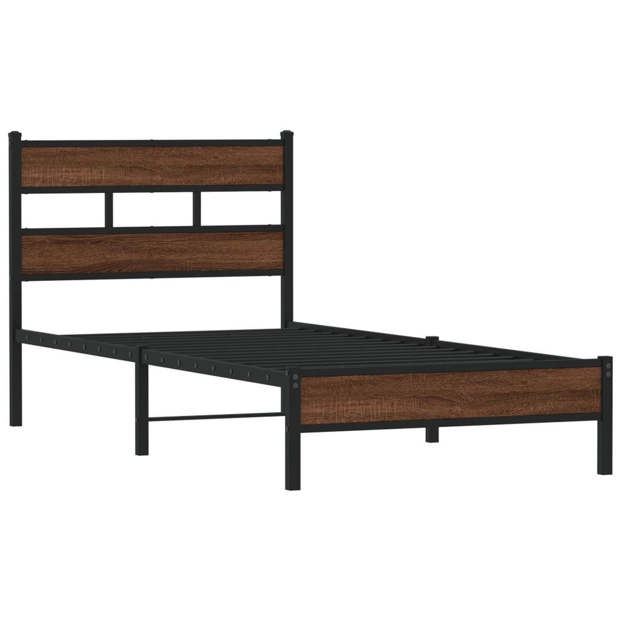 Voir la diapositive 3 : VIDAXL Cadre de lit sans matelas chene marron 90x190cm bois ingenierie