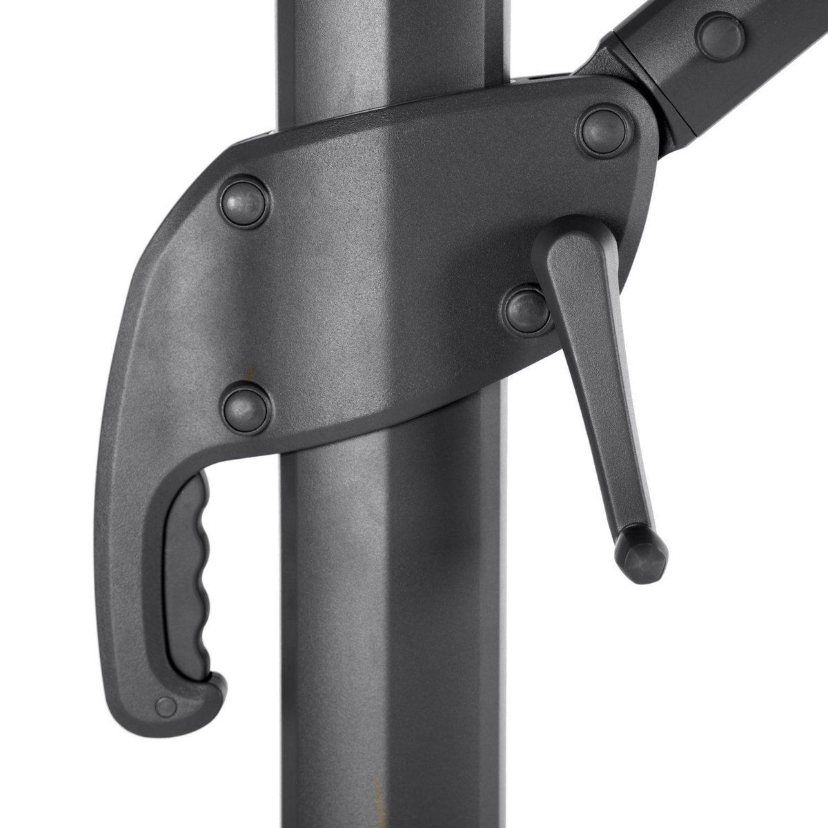 HESPERIDE Parasol déporté Eléa - 3 x 3 mètres - Bleu canard et gris