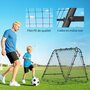 Voir la diapositive 6 : HOMCOM Filet de rebond double face pliable réglable 91 x 91 cm - rebondisseur football - acier PE noir