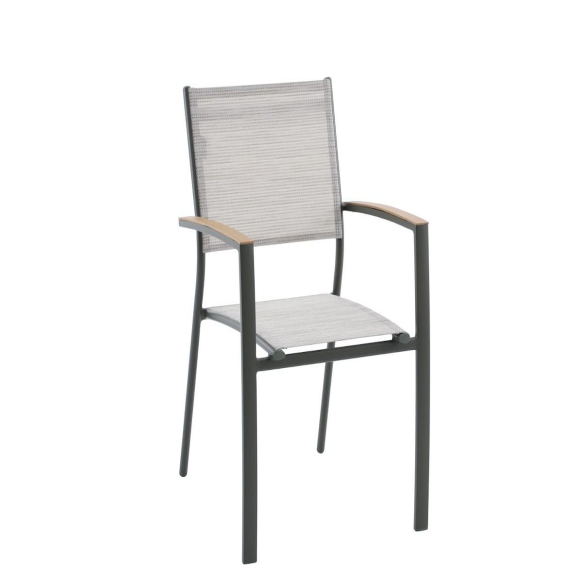 JARDIDECO Lot de 2 fauteuils de jardin empilable alu Pineda Vert - Jardideco