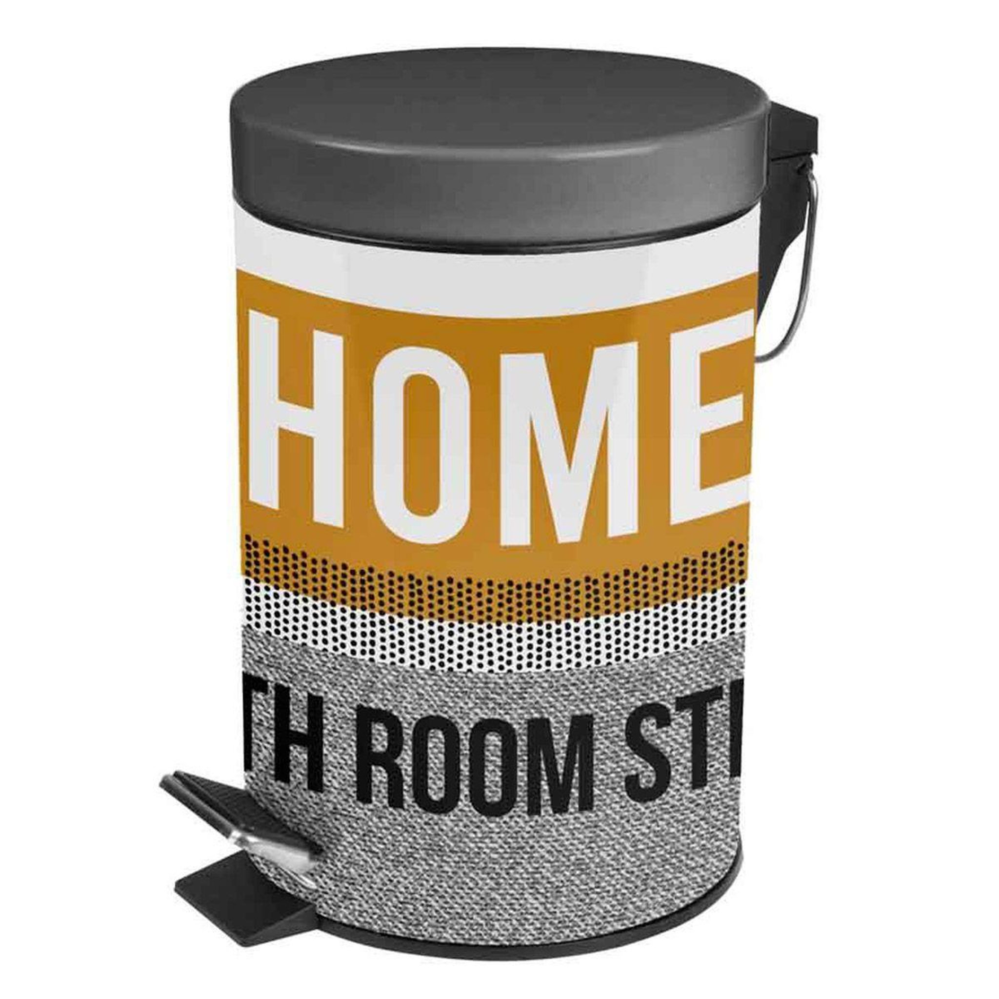 Douceur d'Intérieur Poubelle de salle de bain  street  3l ocre & gris