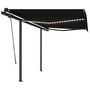 Voir la diapositive 2 : VIDAXL Auvent manuel retractable avec LED 3,5x2,5 m Anthracite