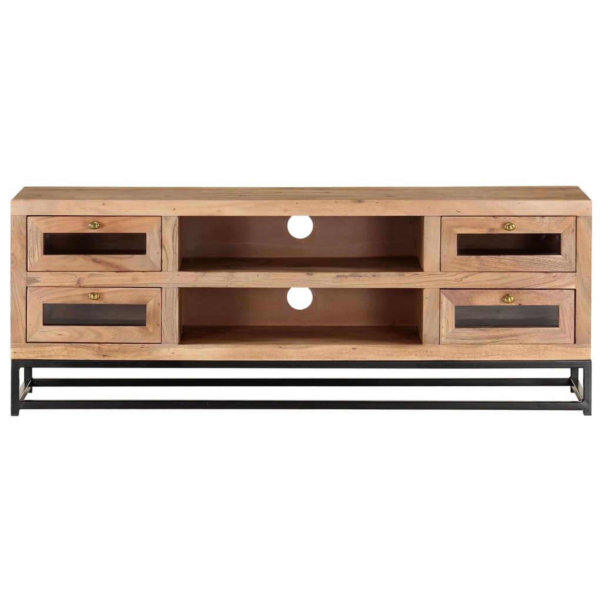 Voir la diapositive 2 : VIDAXL Meuble tv 110x30x40 cm bois d'acacia massif