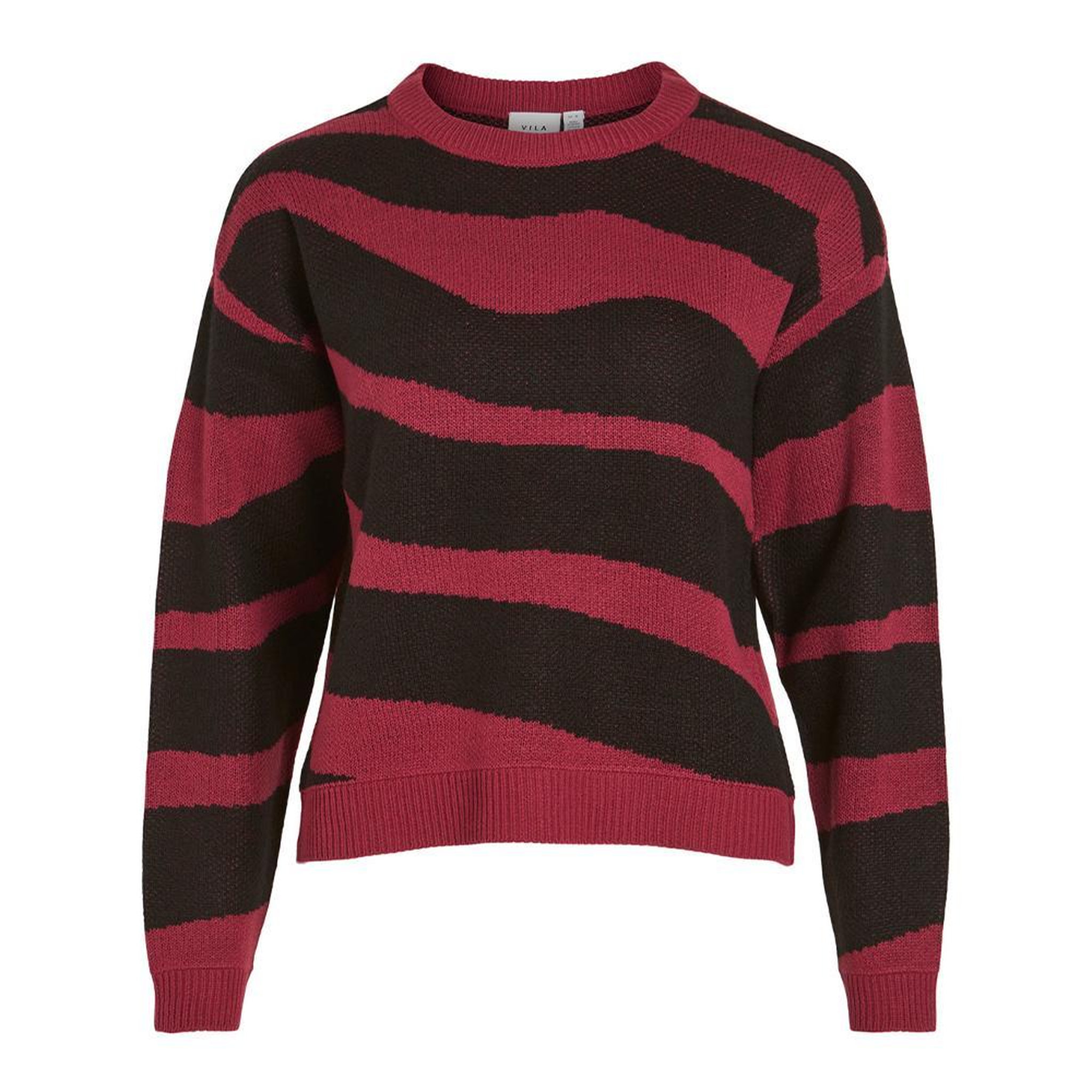 Vila Pull Rose/ Femme Vila Jacquard. Coloris disponibles : Noir