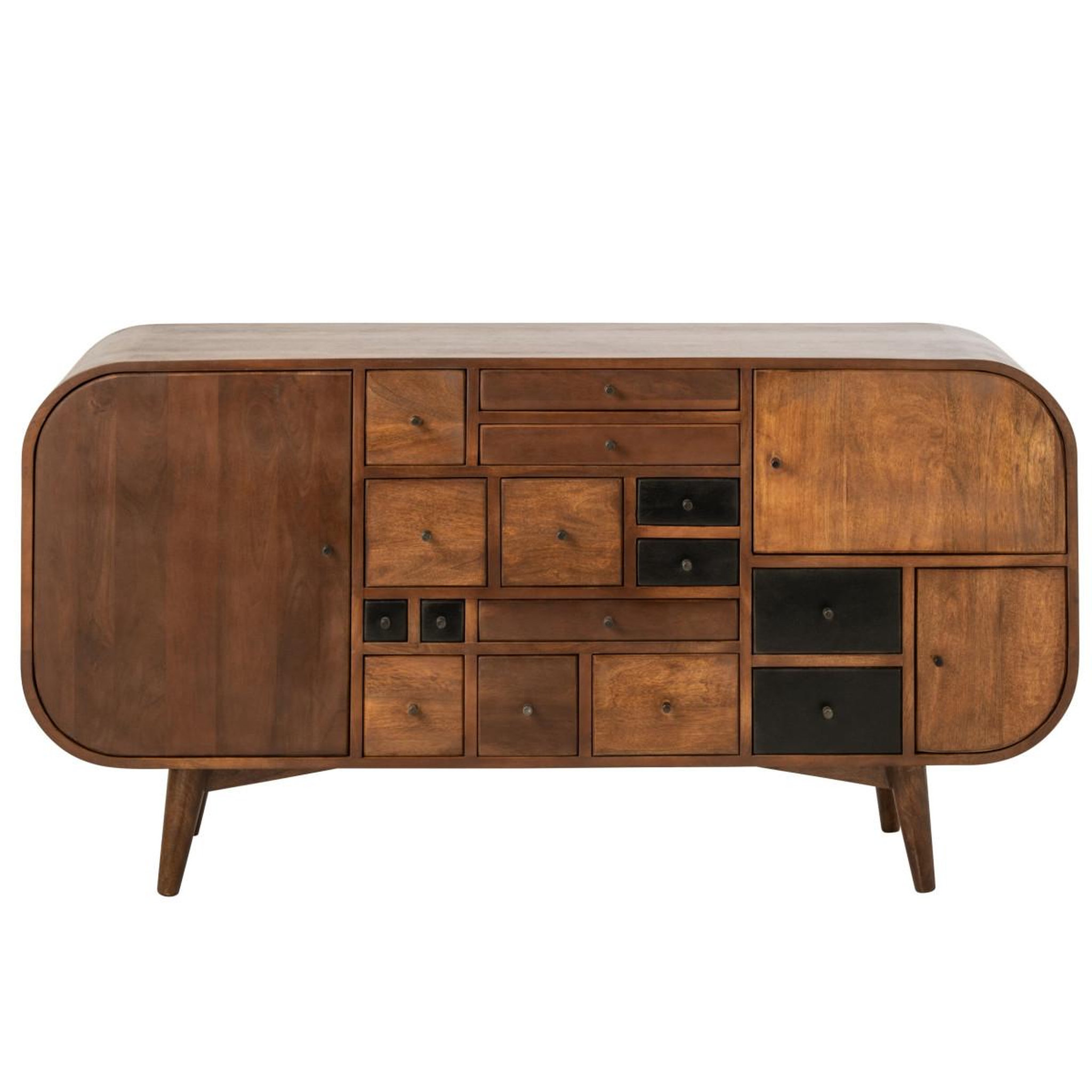 Voir la diapositive 3 : J-LINE Buffet 18 tiroirs en bois  sixty  152cm naturel