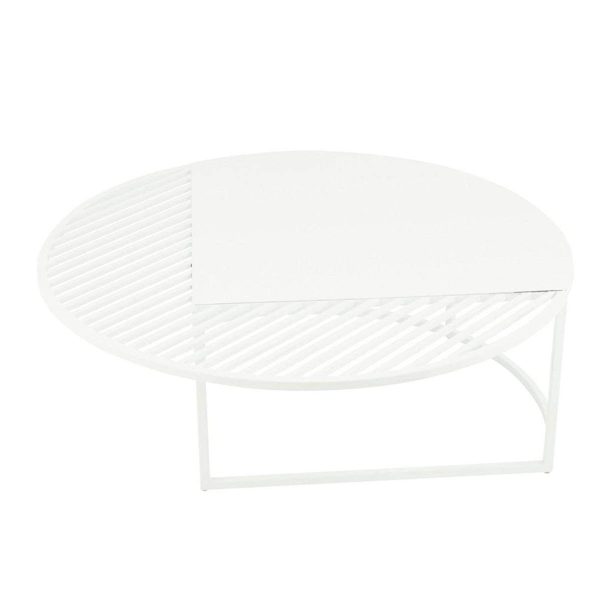 Paris Prix Table Basse de Jardin en Métal  Celie  90cm Blanc