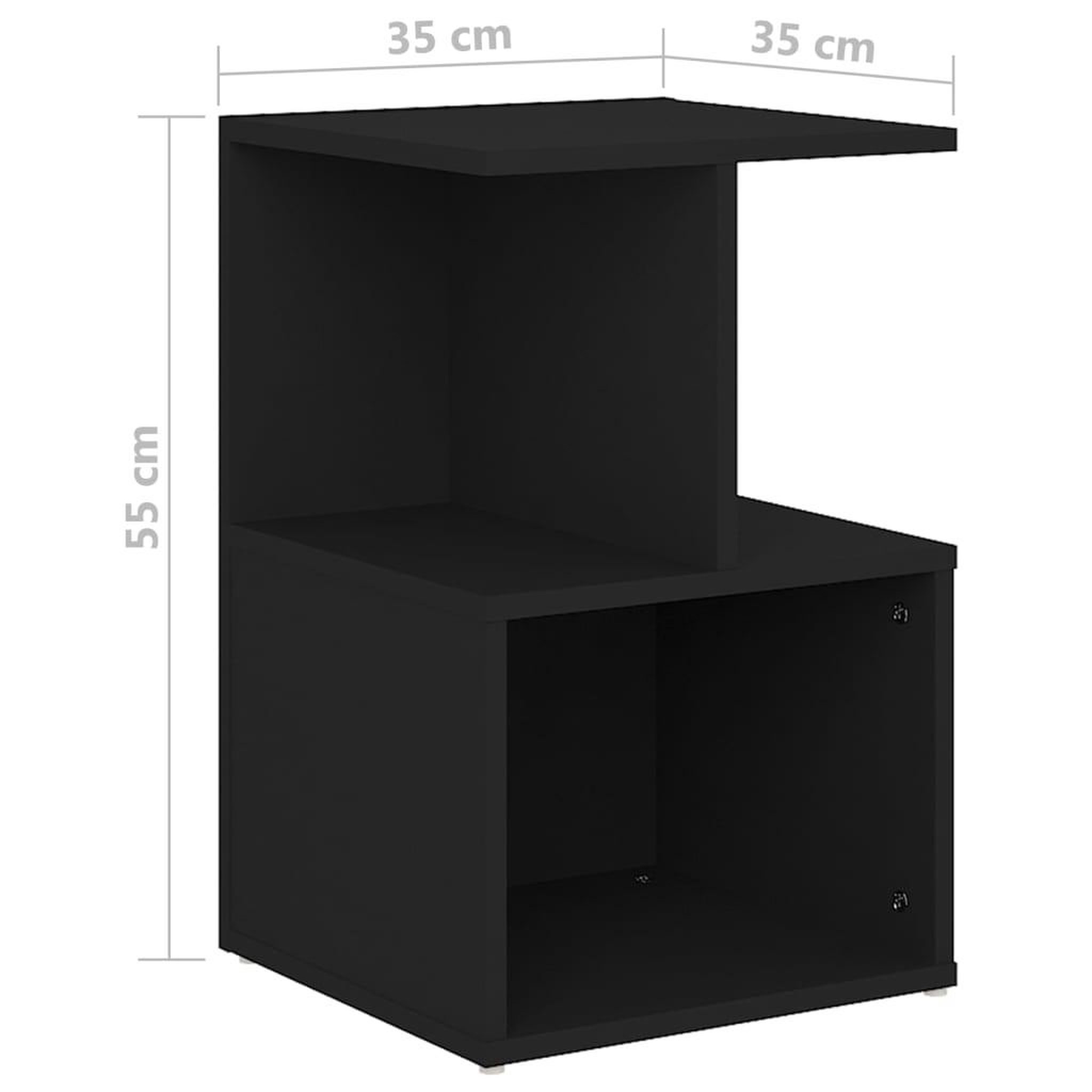 Voir la diapositive 6 : VIDAXL Table de chevet noir 35x35x55 cm bois ingenierie
