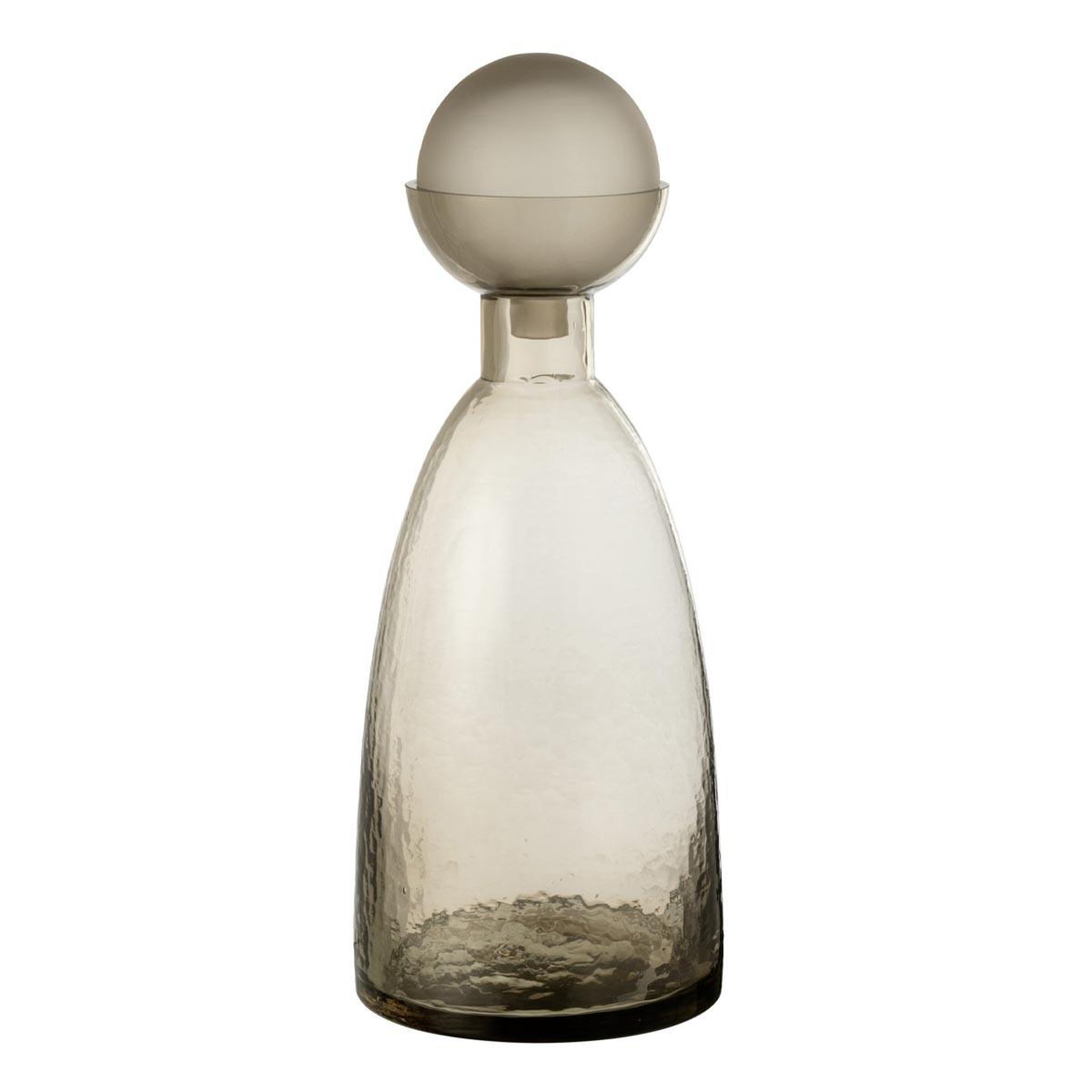 J-LINE Vase bouteille bouchon en verre  yoko  43cm grège