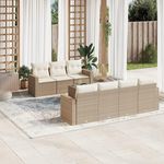VIDAXL Salon de jardin avec coussins 8 pcs beige resine tressee