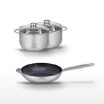 ELO Lot Poêle 32cm et 2 Faitouts 20/24cm Elo Profi Therm Platinum