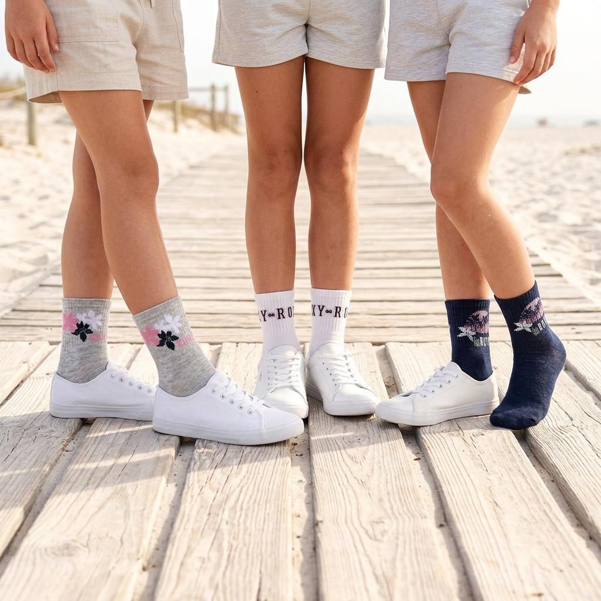 Voir la diapositive 3 : ROXY Roxy chaussettes fille sneaker pack 6 (lot) - coton respirant