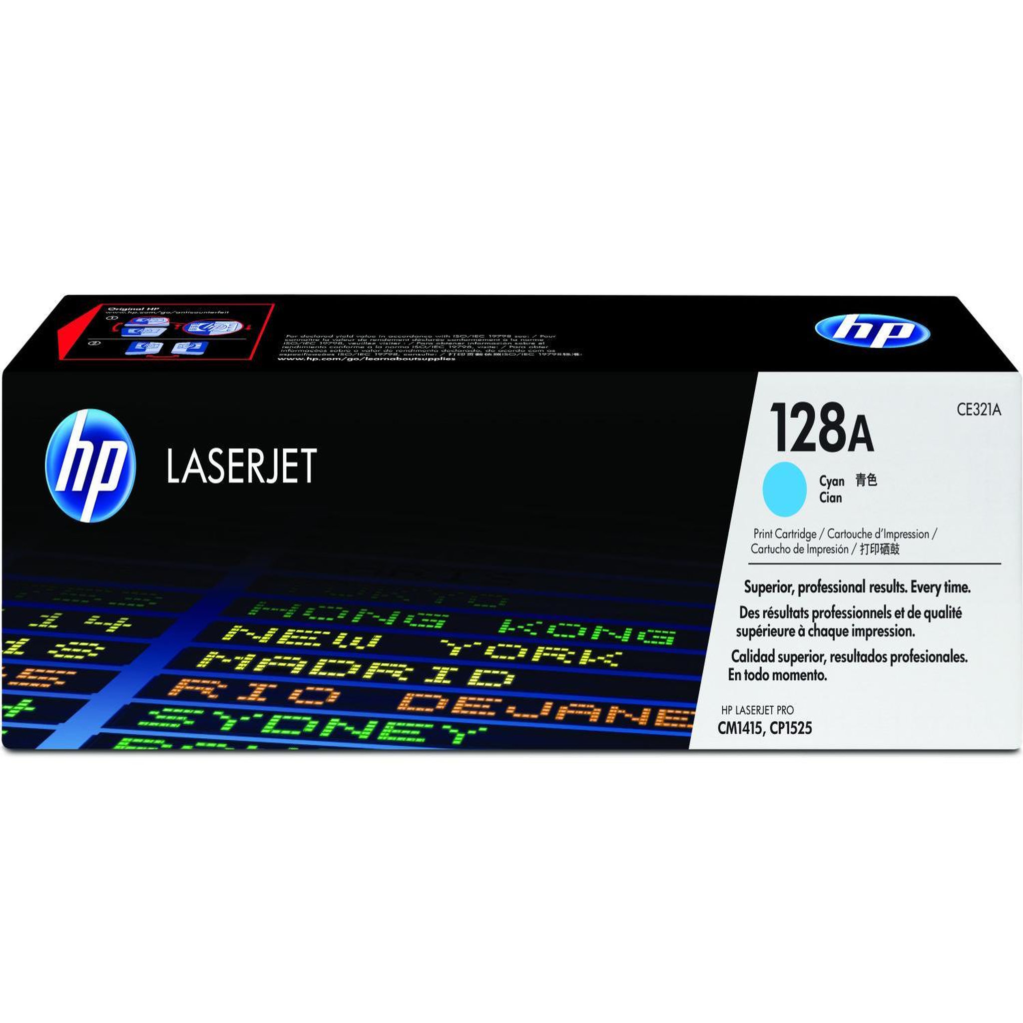 Voir la diapositive 2 : HP Cartouche de toner HP 128A (CE321A) cyan pour imprimantes HP Color LaserJet CP1525/CM1415MFP