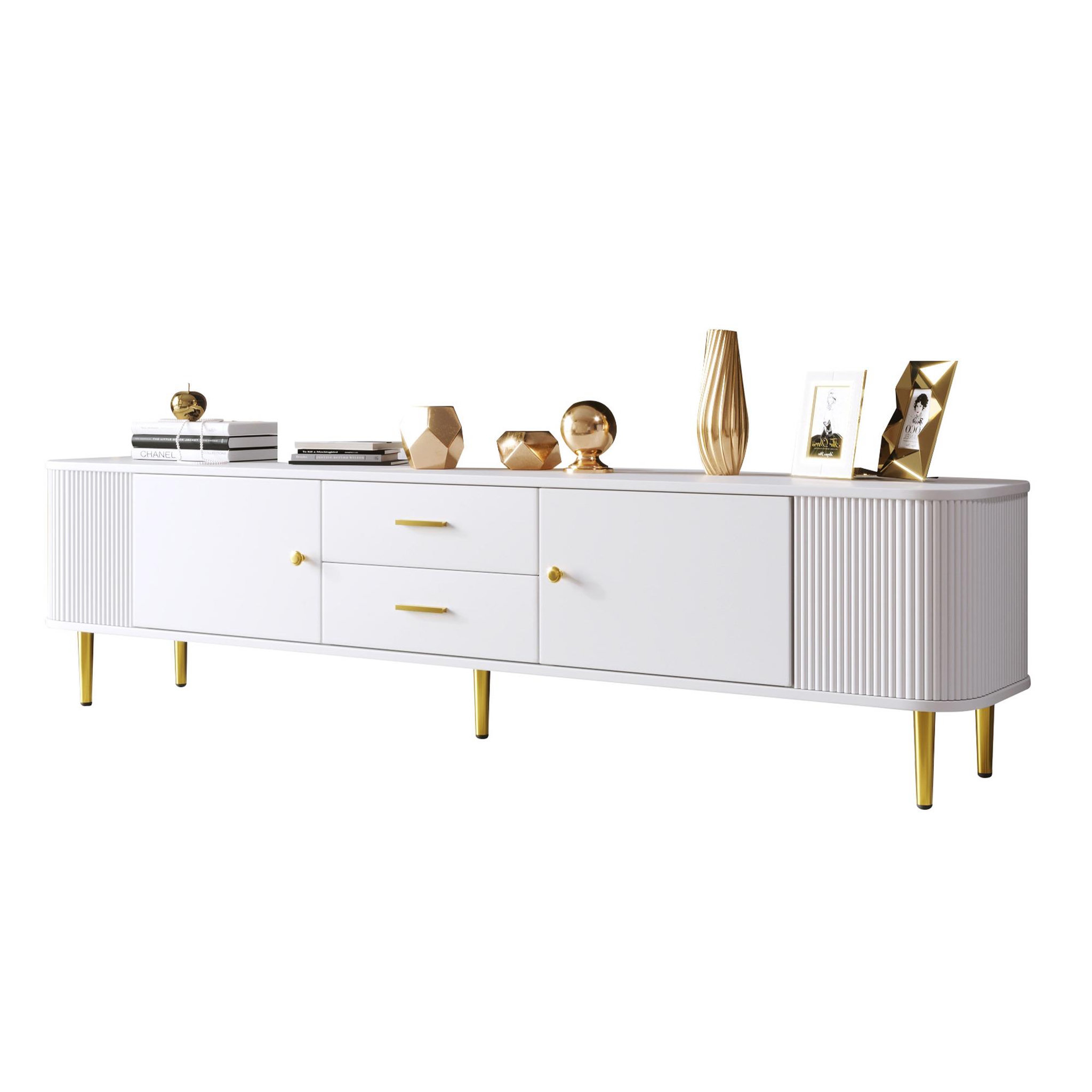 MERAX Meuble tv blanc 170 cm mdf