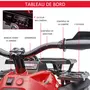 HOMCOM Voiture 4x4 quad buggy électrique enfant 12 V 5 Km/h max. effets lumineux sonores selle avec dossier porte-bagage avant métal PP rouge noir
