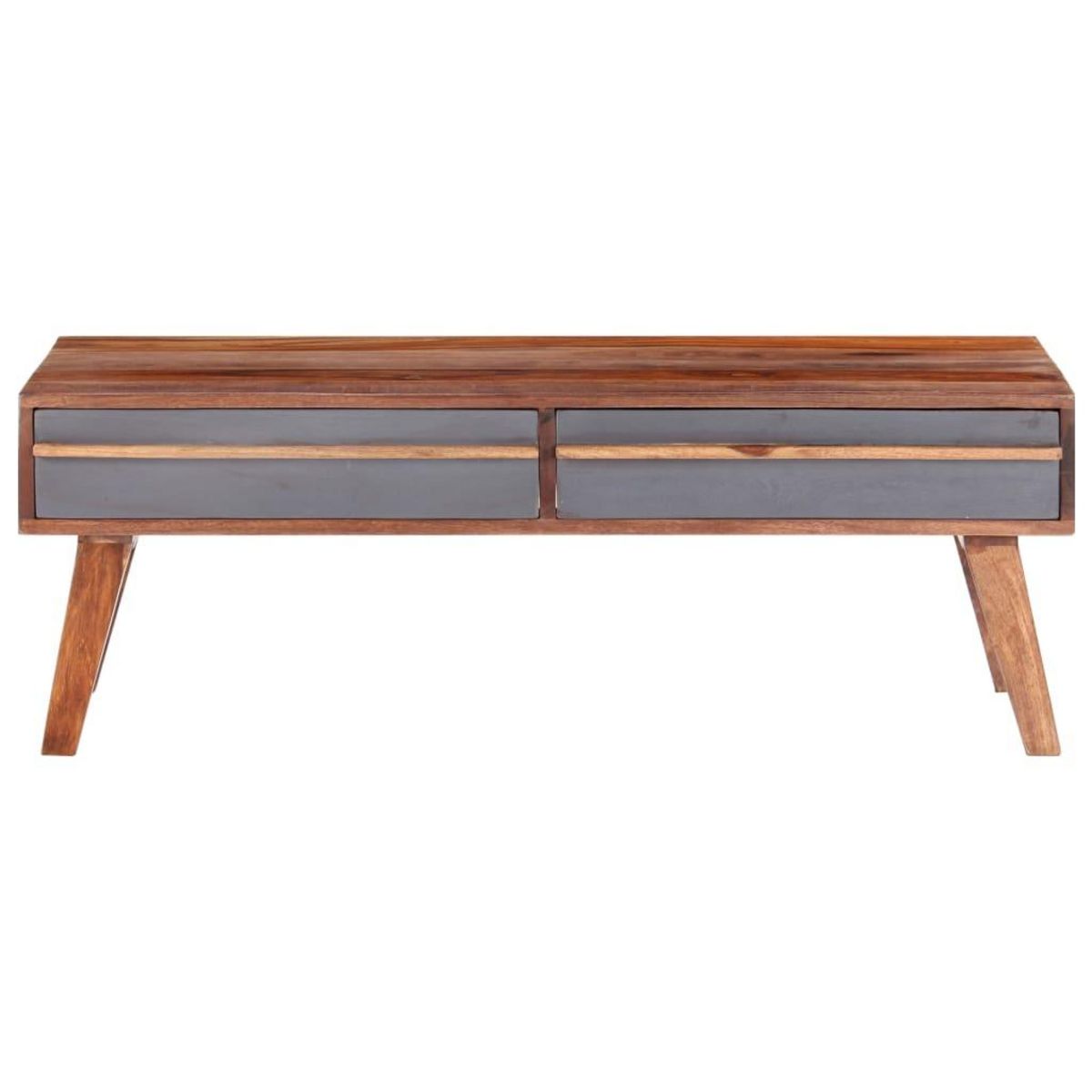 VIDAXL Table basse gris 110x50x40 cm bois massif