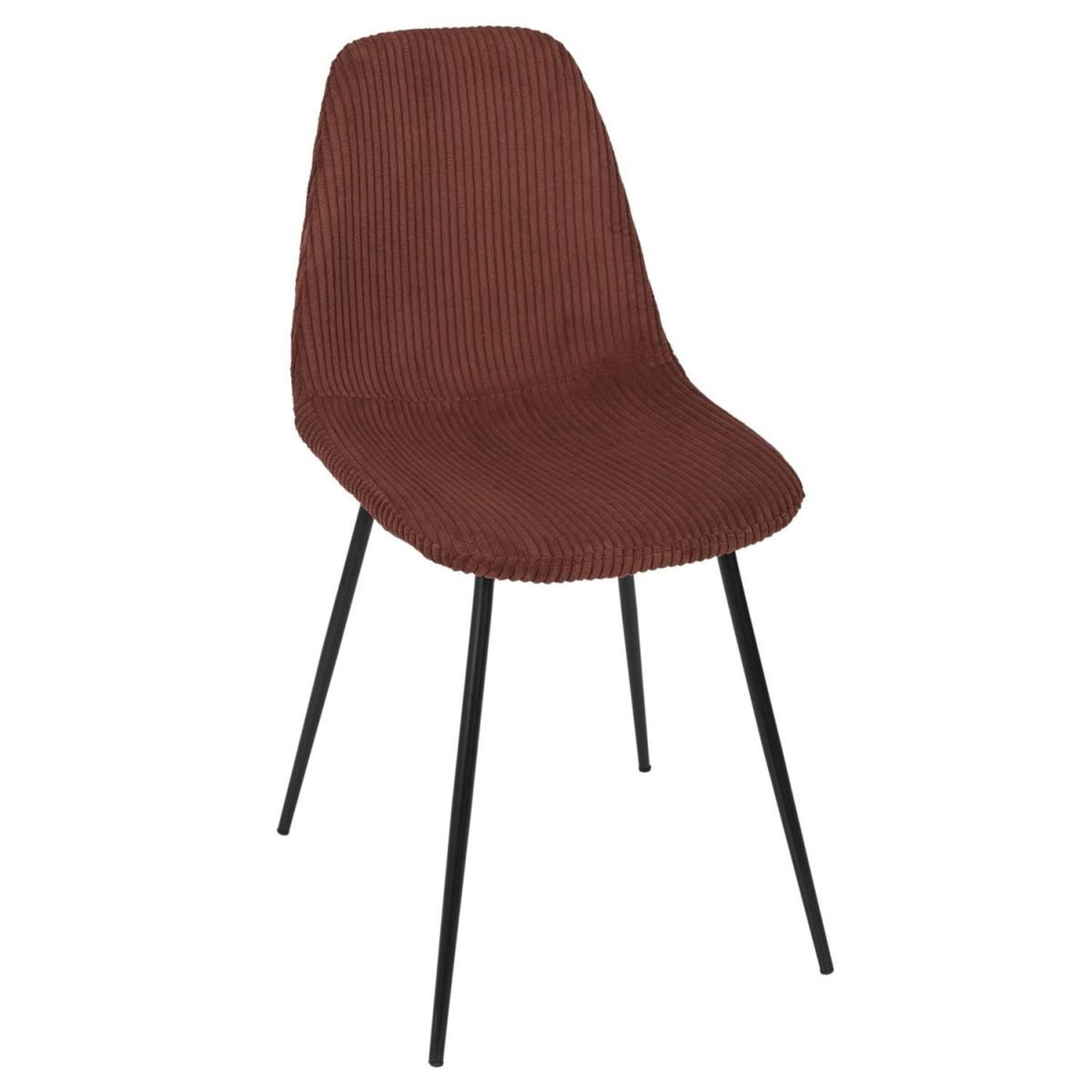 Voir la diapositive 2 : The Home Deco Factory Lot de 4 chaises côtelé  scott  85cm terracotta