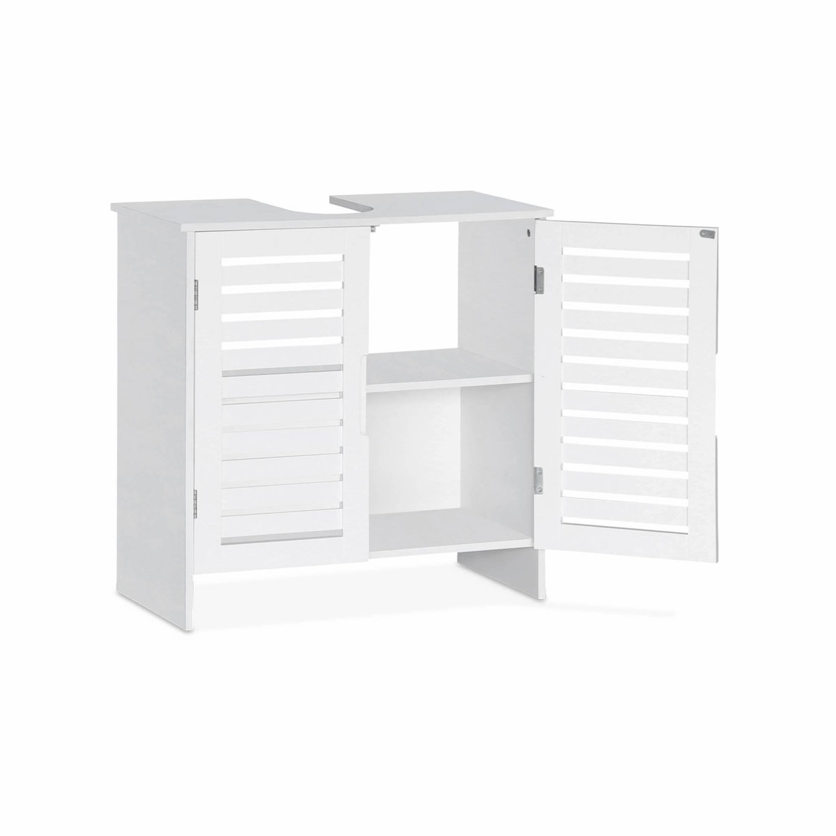 SWEEEK Meuble sous lavabo  - Rivage - 1 étagère. 2 portes ajourées. 2 niveaux de rangement