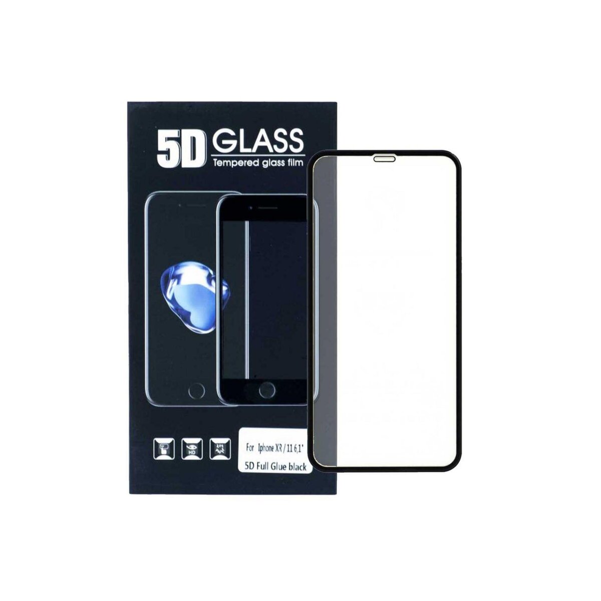 Film verre trempé 4D protection écran pour Apple iPhone 11 Noir - Cdiscount  Téléphonie
