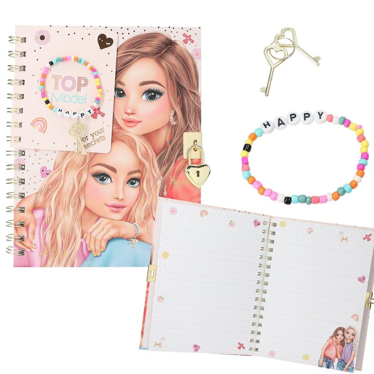 TOP MODEL TOPModel Journal avec cadenas et bracelet