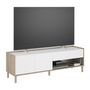 Voir la diapositive 2 : PARISOT Meuble TV - MORPHOS - Décor blanc / Chene - 150 x 47,3 x 40 cm - PARISOT