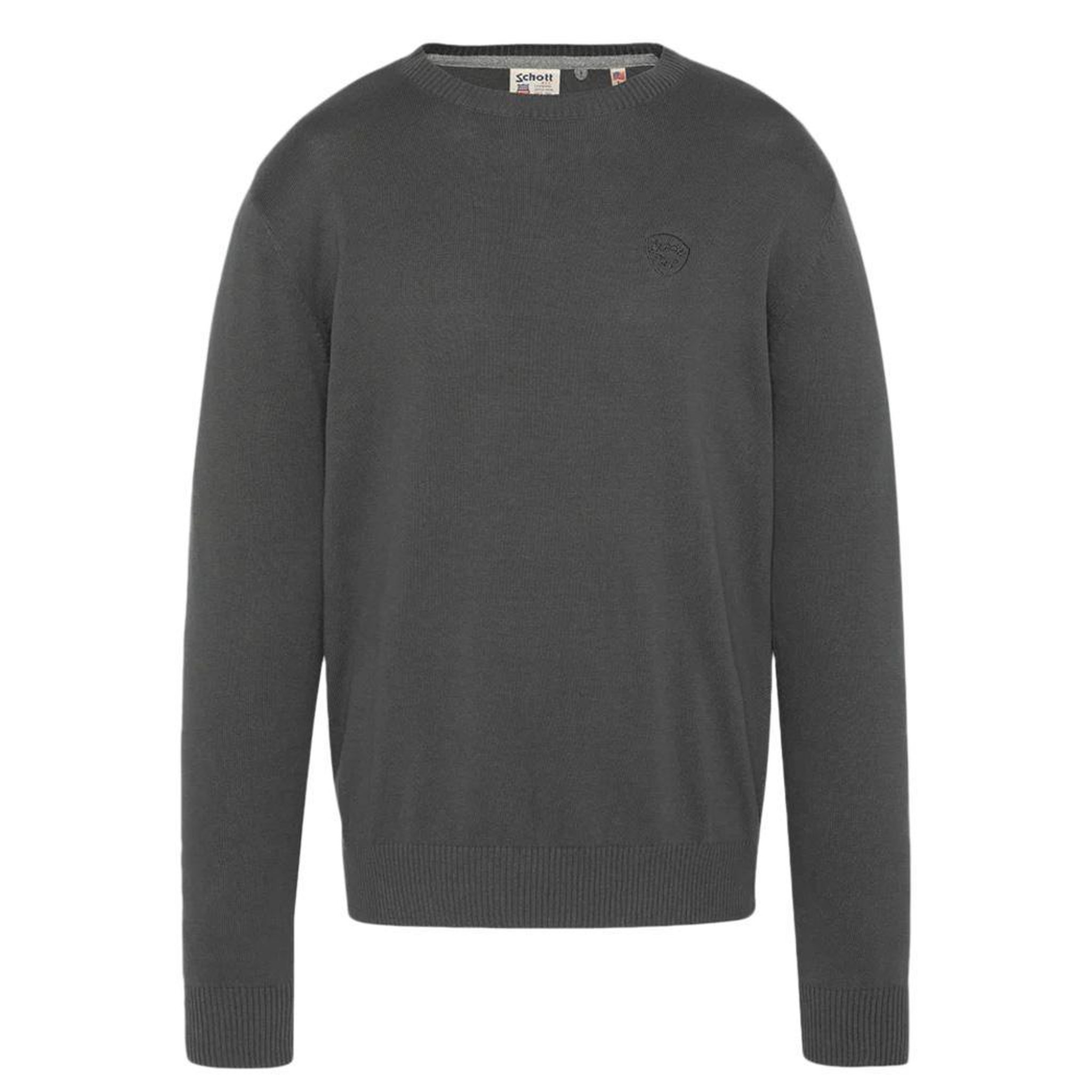 Voir la diapositive 1 : Schott Pull Gris Homme Schott Basic Fin Rase