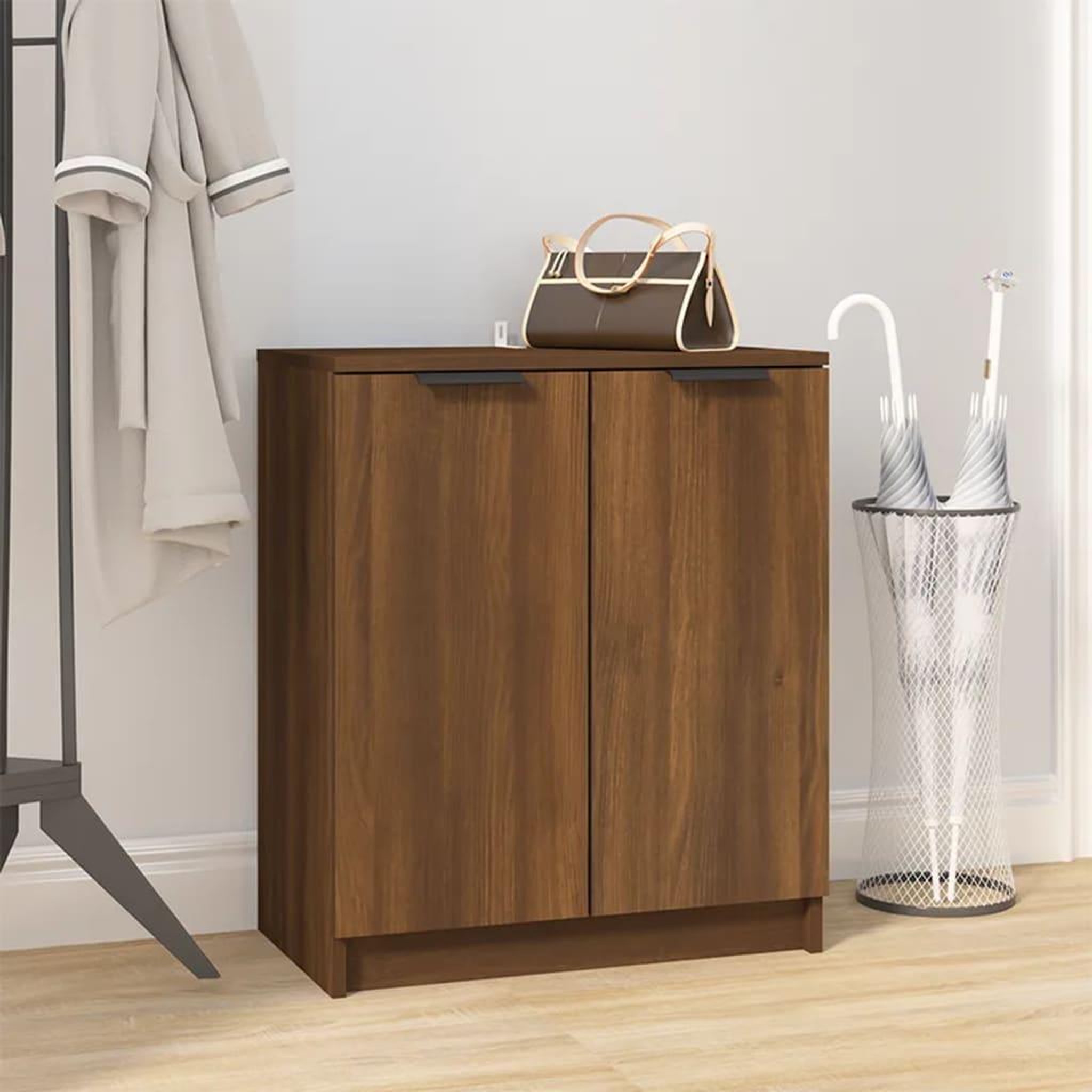 Voir la diapositive 1 : VIDAXL Meuble a chaussures Chene marron 59x35x70 cm Bois d'ingenierie