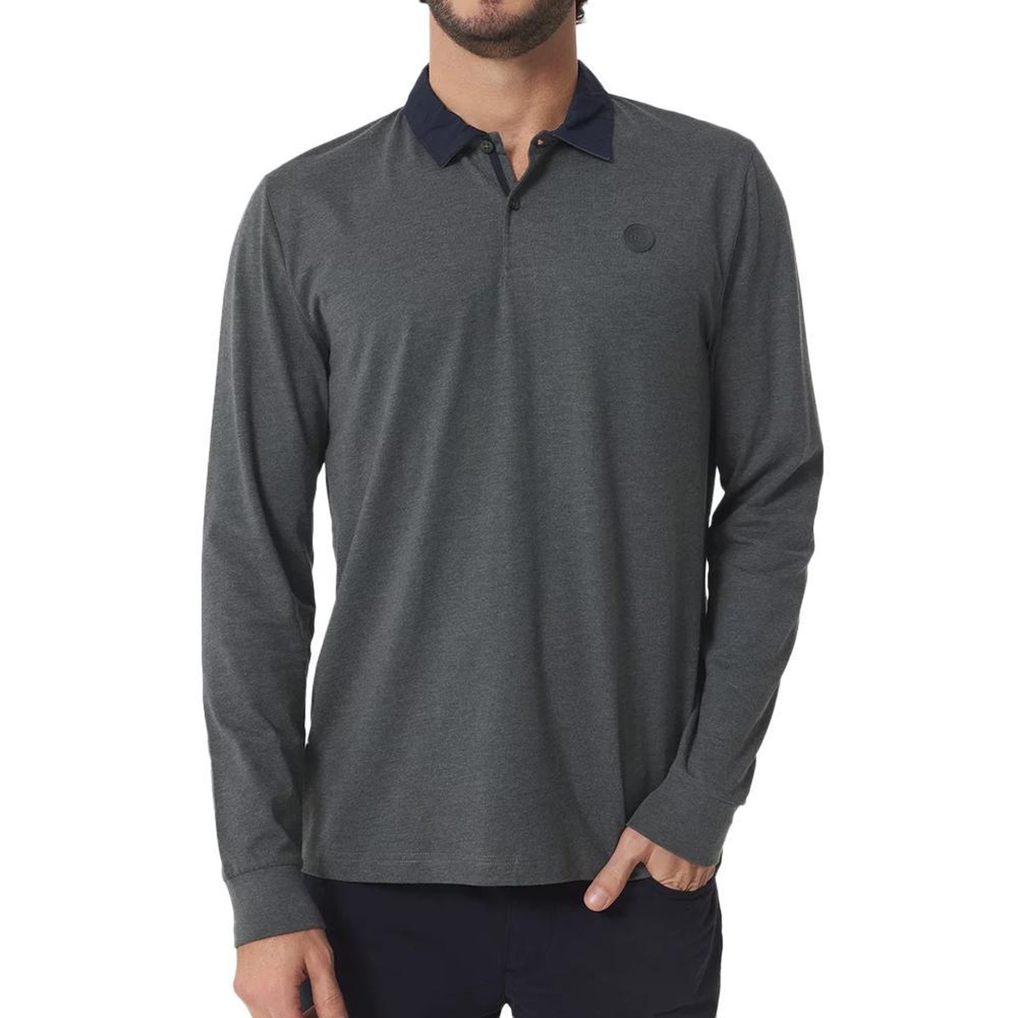 TBS Polo Manches Longues es Homme TBS PEKANPOL. Coloris disponibles : Gris