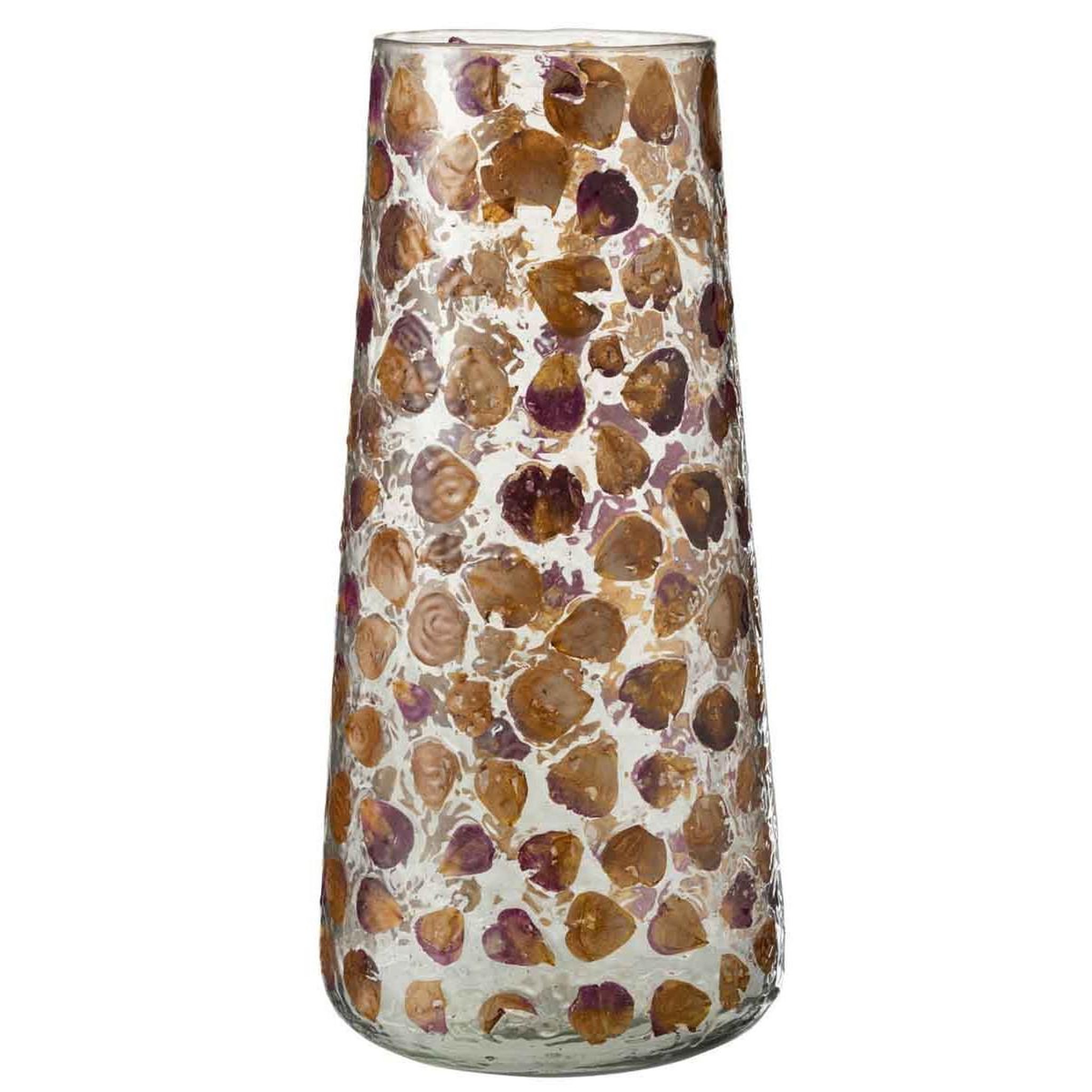 Voir la diapositive 1 : J-LINE Vase design en verre  gerard  36cm ambre