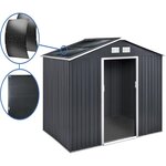 Habitat et Jardin Abri de jardin métal -  Vegas  - 7.06 m² avec panneaux solaires - Gris