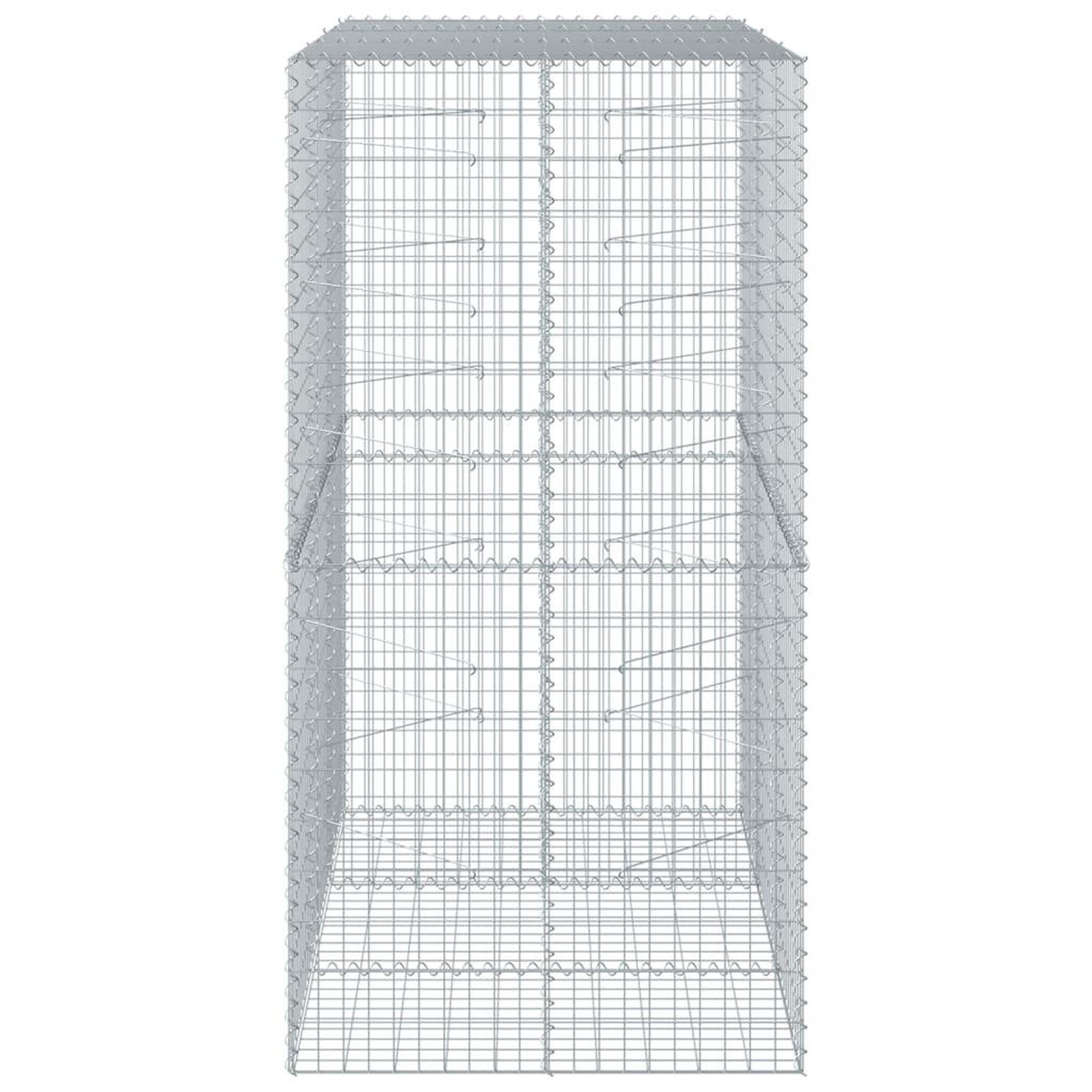 Voir la diapositive 4 : VIDAXL Panier gabion avec couvercle 150x100x200 cm fer galvanise