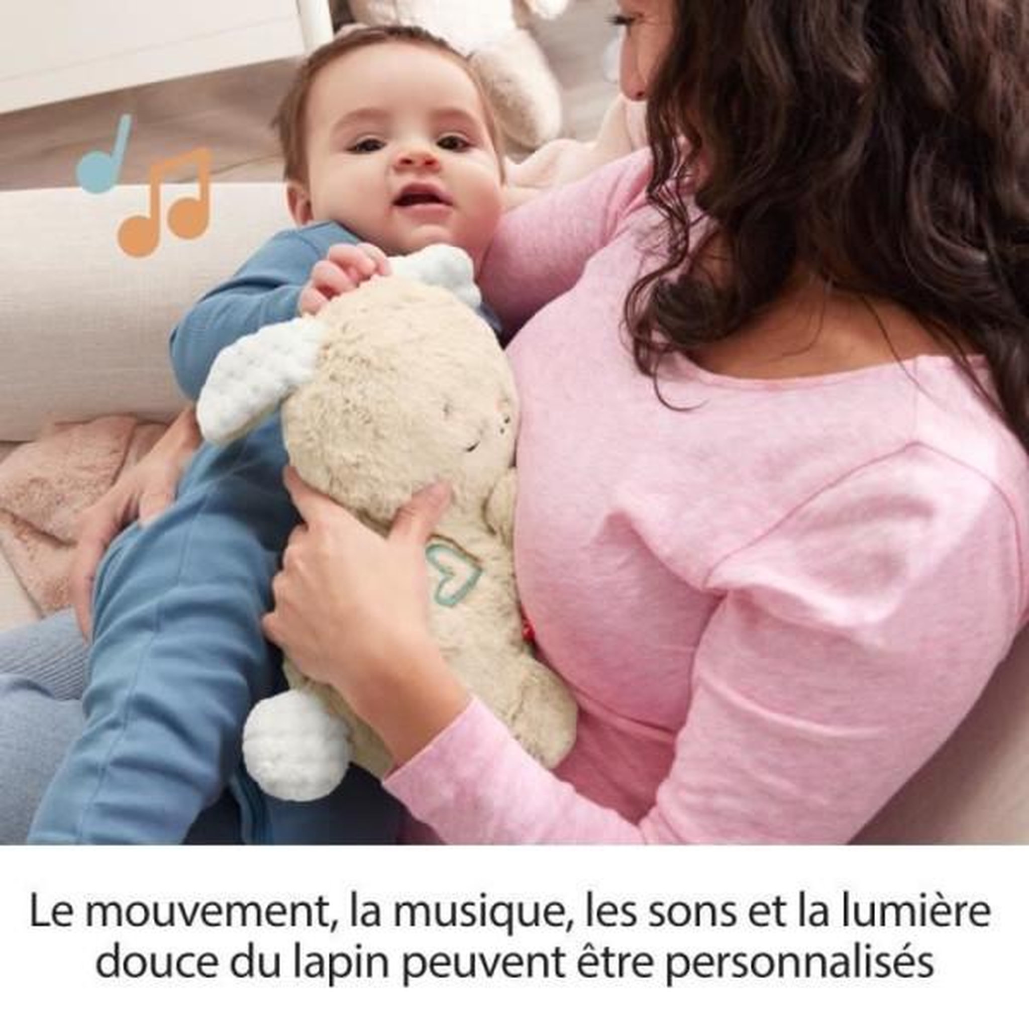 Voir la diapositive 5 : FISHER PRICE Fisher-price-mon lapin câlin - peluche veilleuse - jouet d'éveil - hxg97