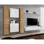 Voir la diapositive 1 : Paris Prix Meuble TV Mural Design  Switch VI  330cm Naturel & Blanc