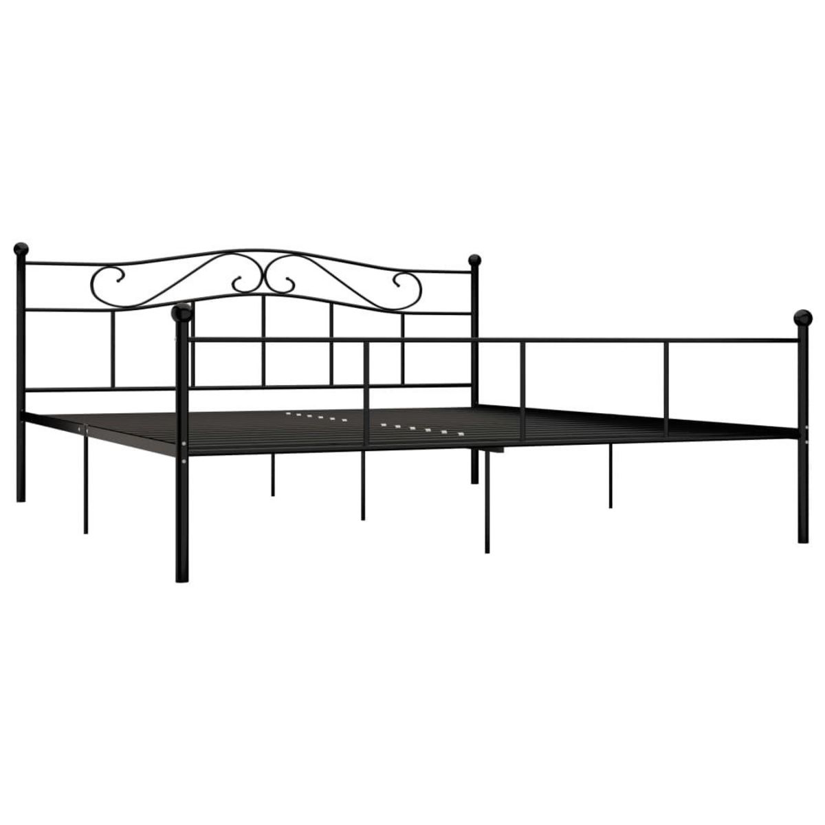 VIDAXL Cadre de lit sans matelas noir metal 180x200 cm