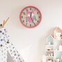Voir la diapositive 1 : VIDAXL Horloge murale rose Ø25,5 cm polystyrene et verre